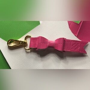 Pink Bow Keychain with Gold Clasp